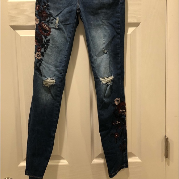 aeropostale embroidered jeans